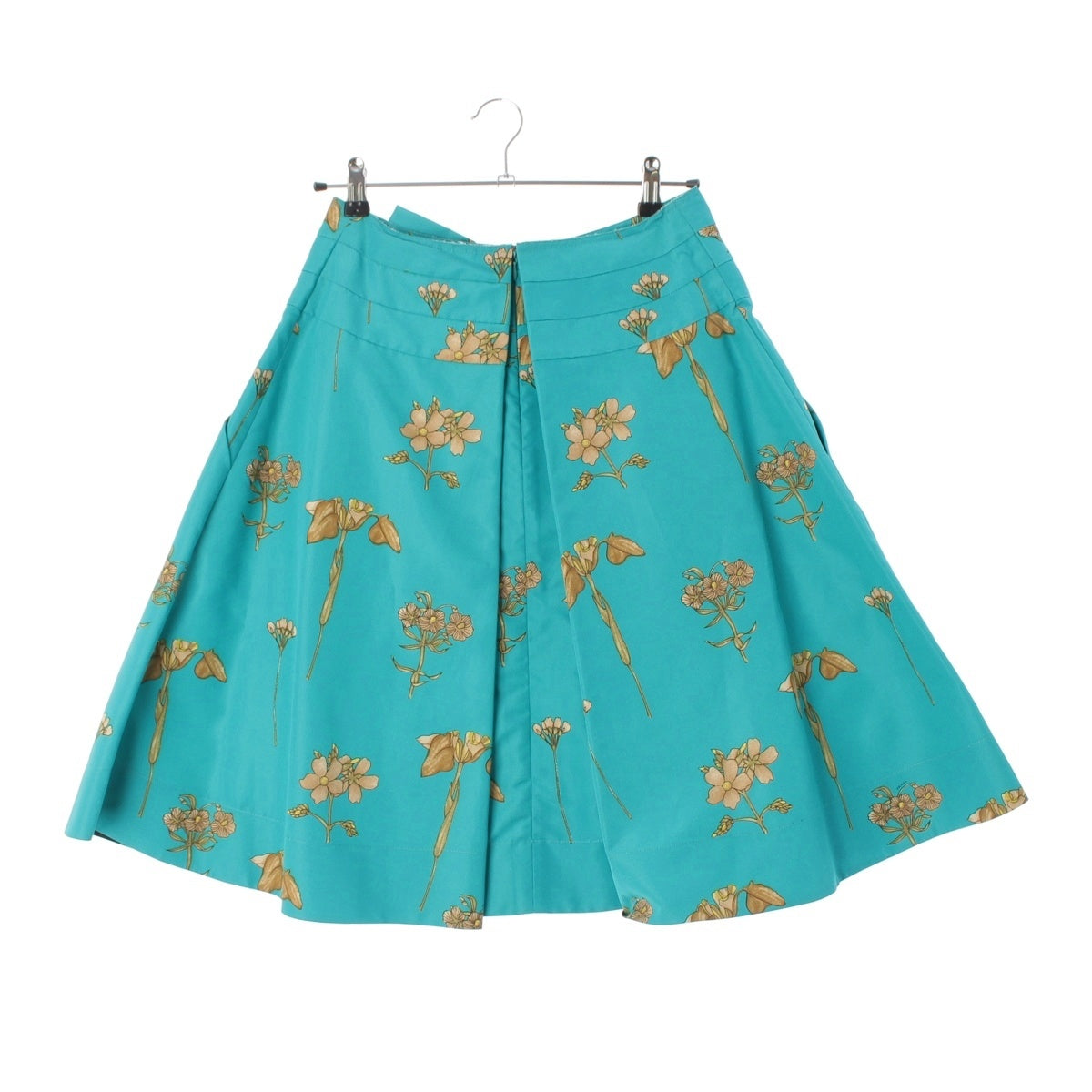 PRADA silk Floral bow tie skirt green 38
