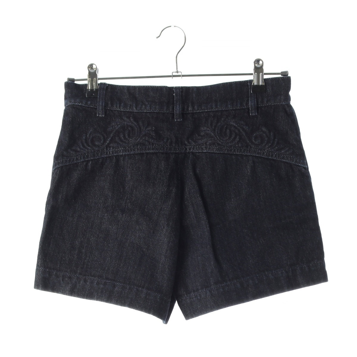CHANEL cotton COCO Mark Flower Embossed Shorts Denim pants P51774 blue 34