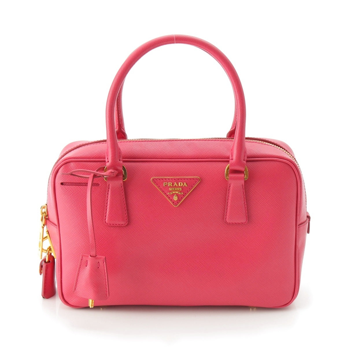 PRADA Saffianorax leather Triangle Logo Mini Boston Handbag BN1113 pink