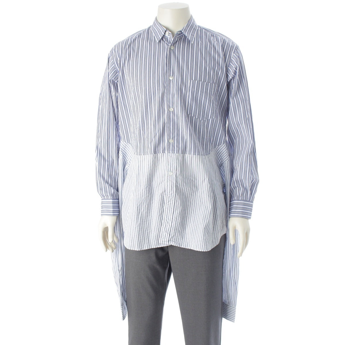 COMME des GARCONS SHIRT cotton Docking Stripe Long Sleeve Long sleeve shirt W28056 Light blue white M
