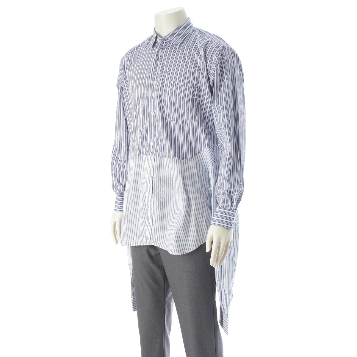 COMME des GARCONS SHIRT cotton Docking Stripe Long Sleeve Long sleeve shirt W28056 Light blue white M