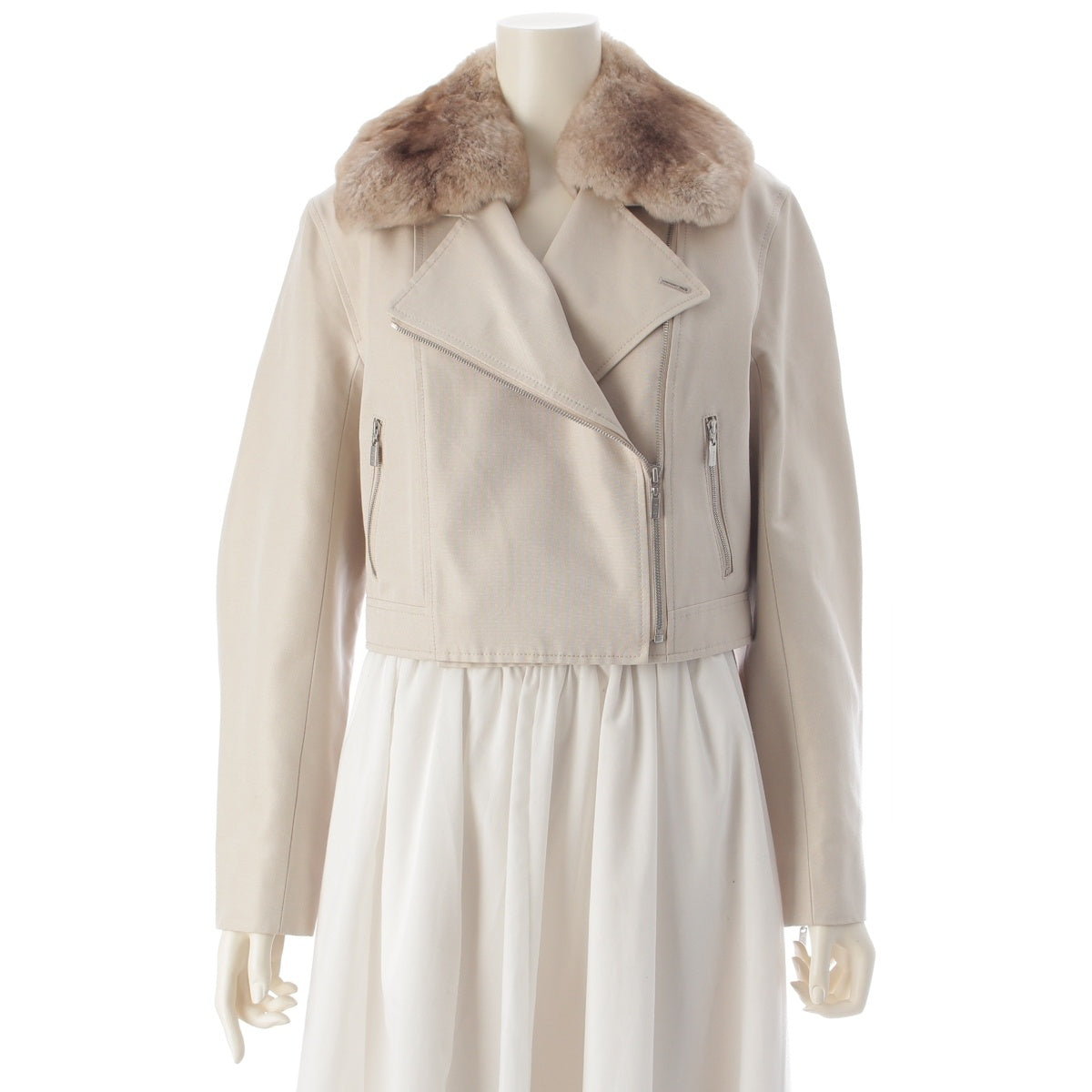FOXEY Cotton silk SP mark present Jacket 40079 white 40