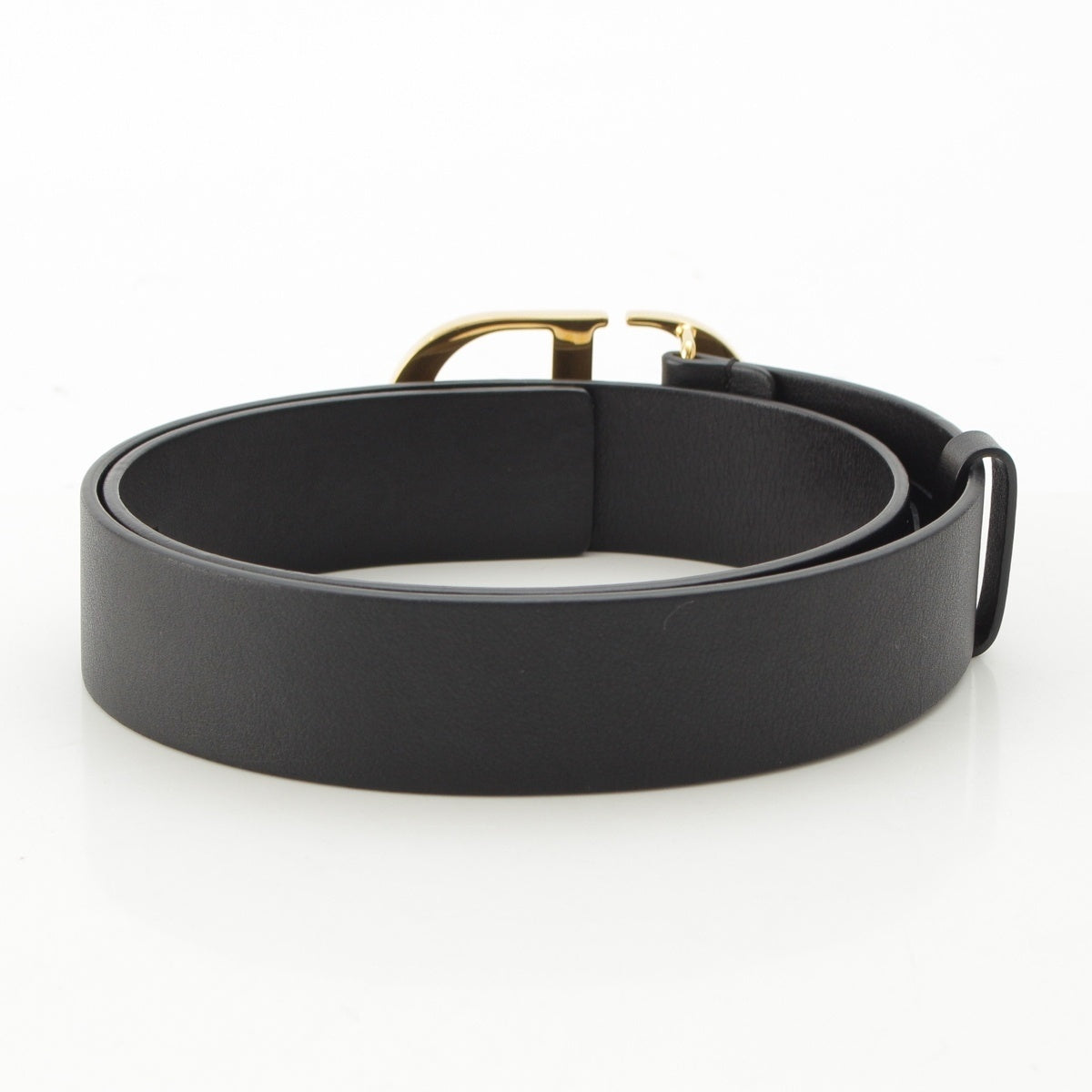 Dior leather CD logo buckle Montaigne belt black 75
