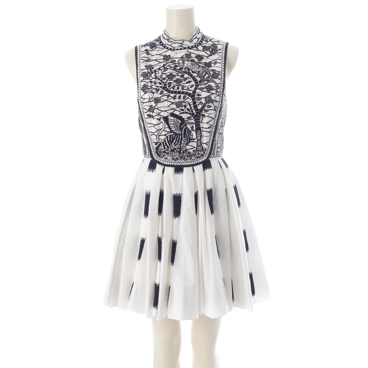 Dior Toile de Jouy cotton No sleeve one piece 011R32X3100 White black 34
