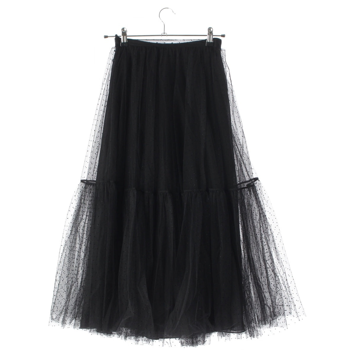 Dior silk Dot Pattern Tulle skirt 911J29A8810 black 38