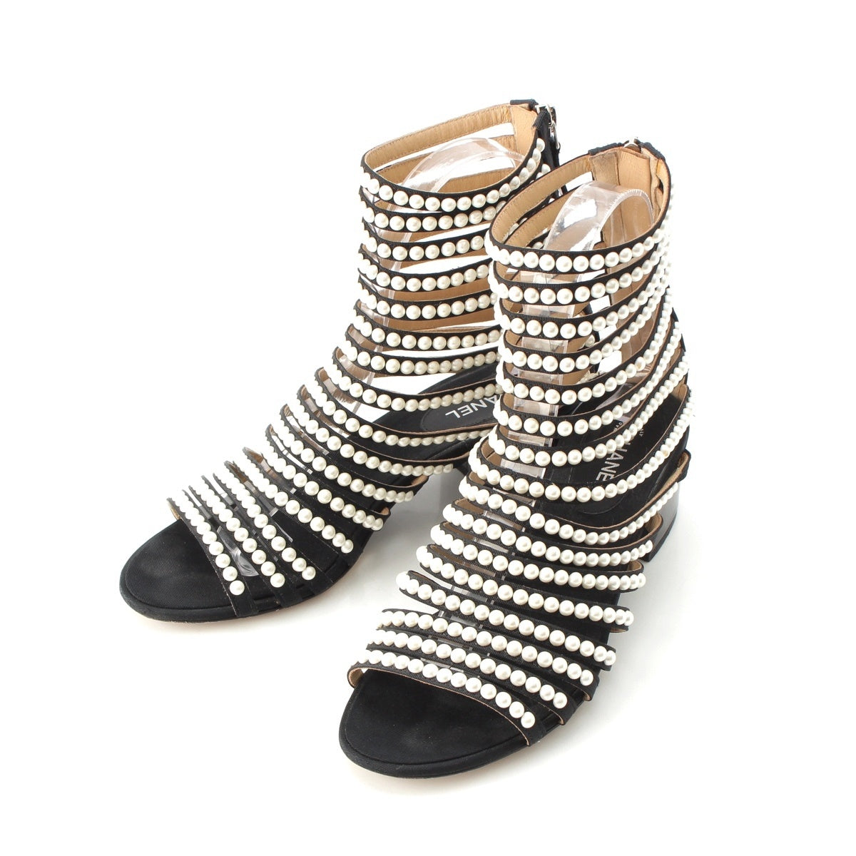 CHANEL Pearl Métiers d'Art Sandals boots black 36 1/2C