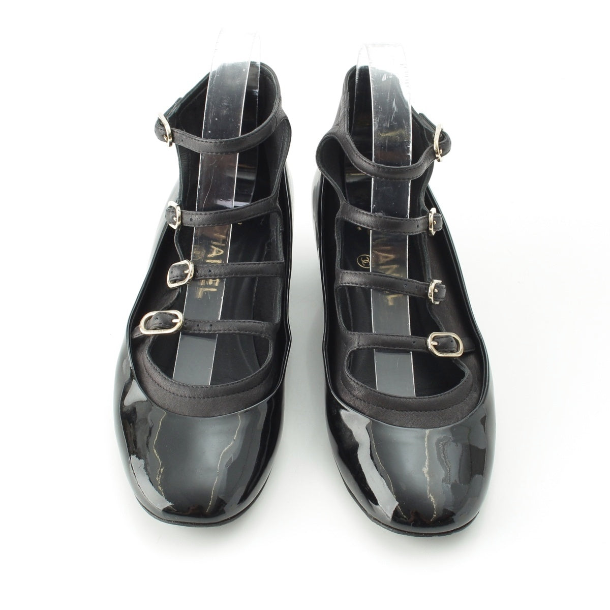 CHANEL enamel COCO Mark Mary Jane pumps black 37 2/1