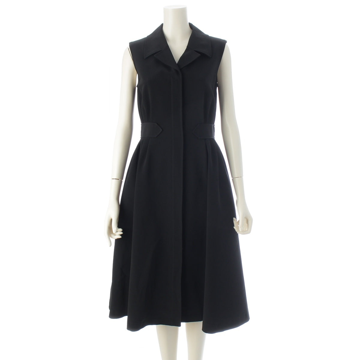 FOXEY NEW YORK Trench Dress Cut Sleeve Zip one piece Dress Vest 41949 black 38