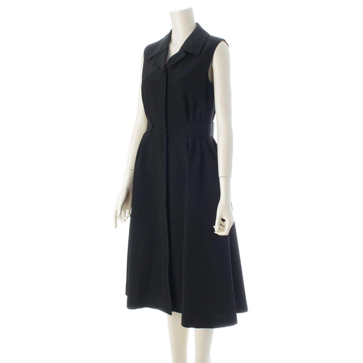 FOXEY NEW YORK Trench Dress Cut Sleeve Zip one piece Dress Vest 41949 black 38