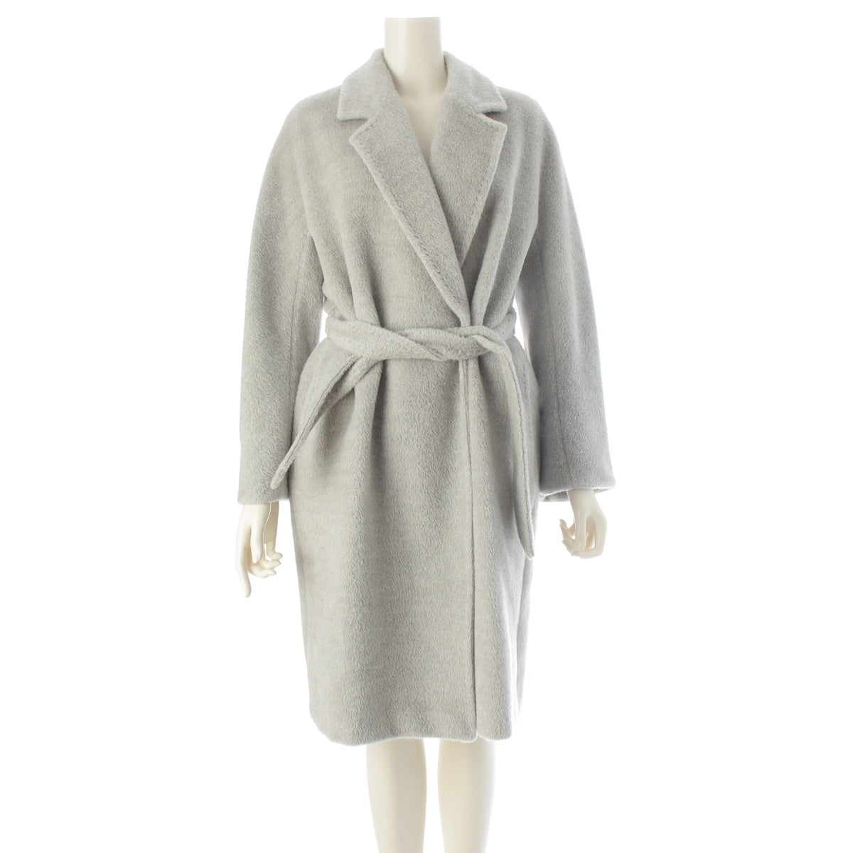 MAX MARA Alpaca wool coat belted outerwear 101610836 gray 36