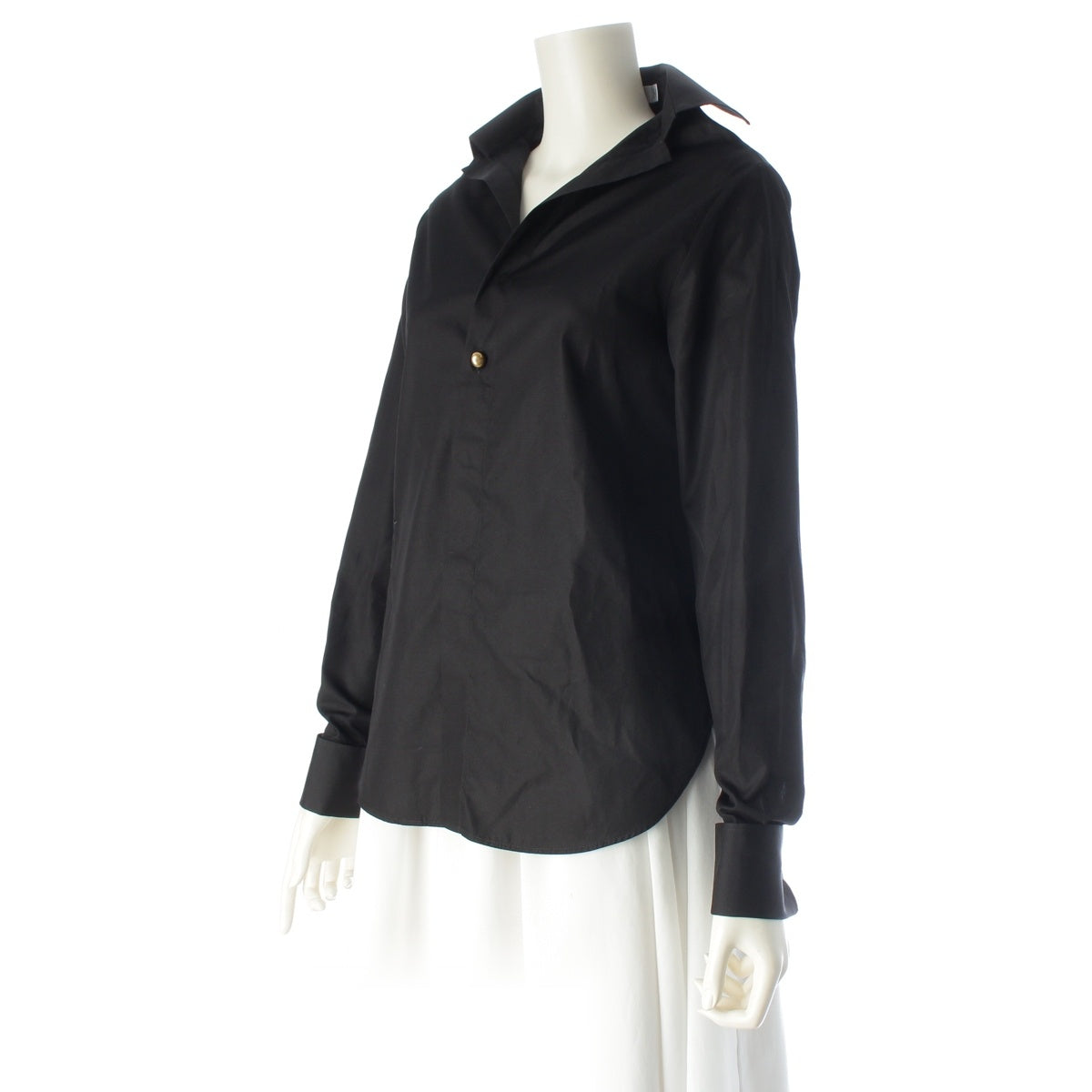 Christian Dior Bee embroidery open collar Long sleeve shirt blouse 451B72A3356 black 34