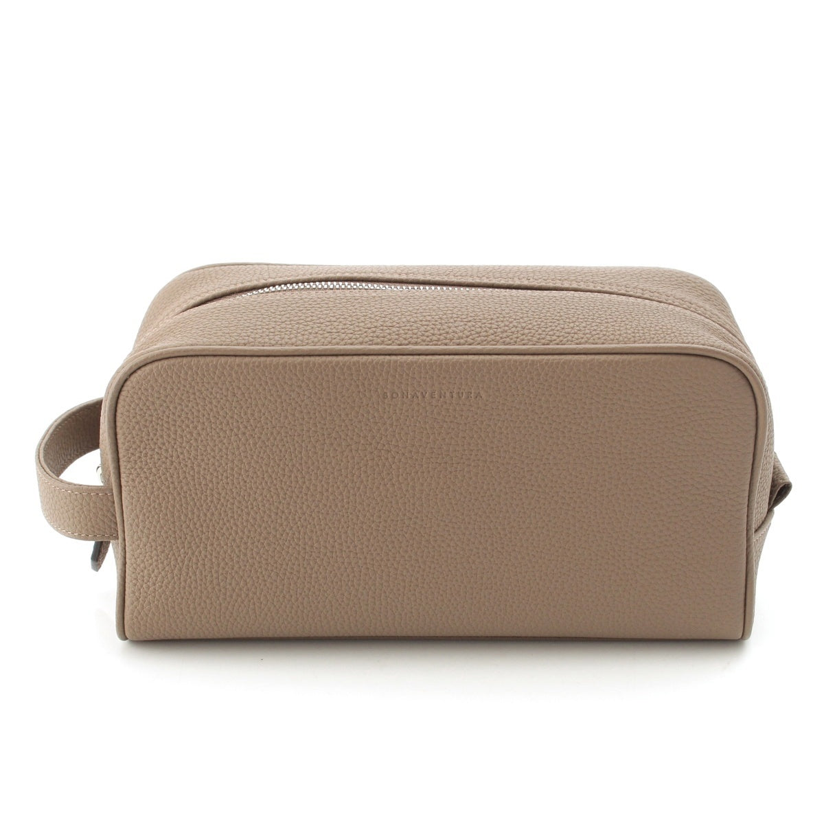 BONAVENTURA shrink leather Travel bag Pouch BPOT3-ET Etoupe Brown