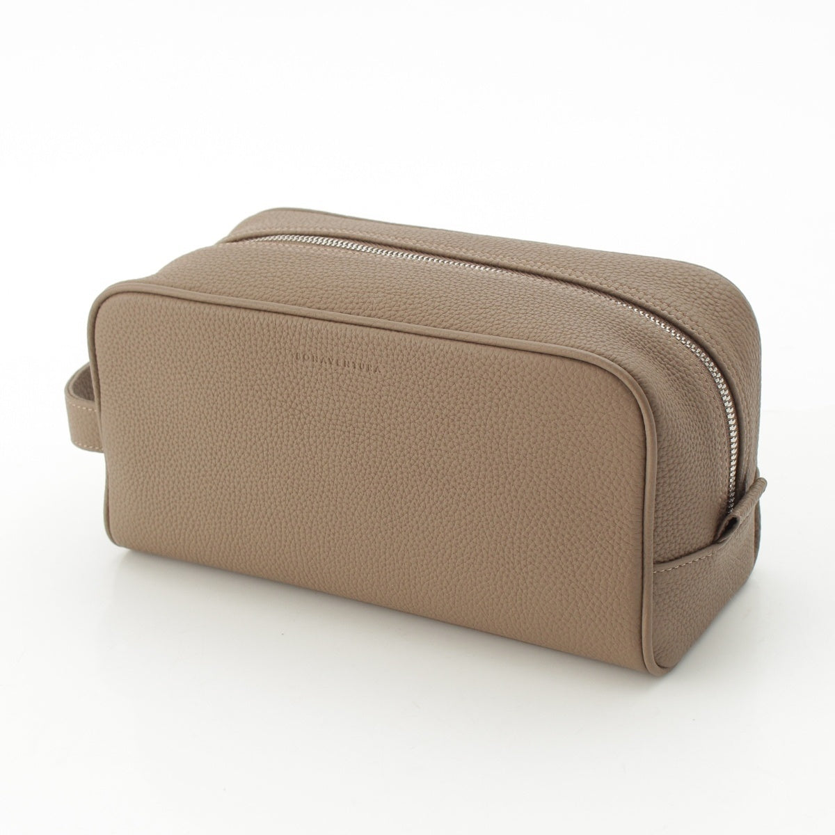 BONAVENTURA shrink leather Travel bag Pouch BPOT3-ET Etoupe Brown