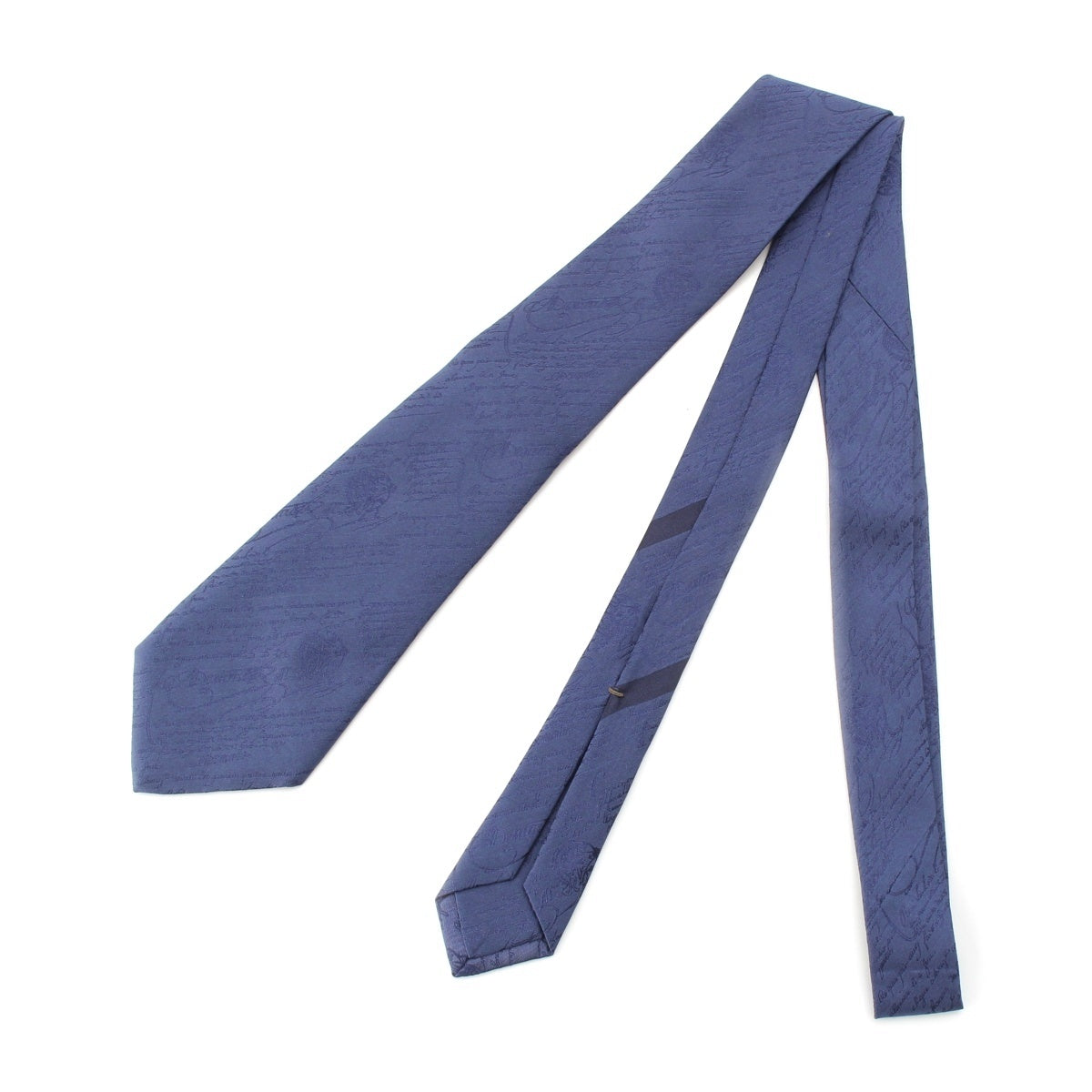 Berluti silk calligraphy tie blue