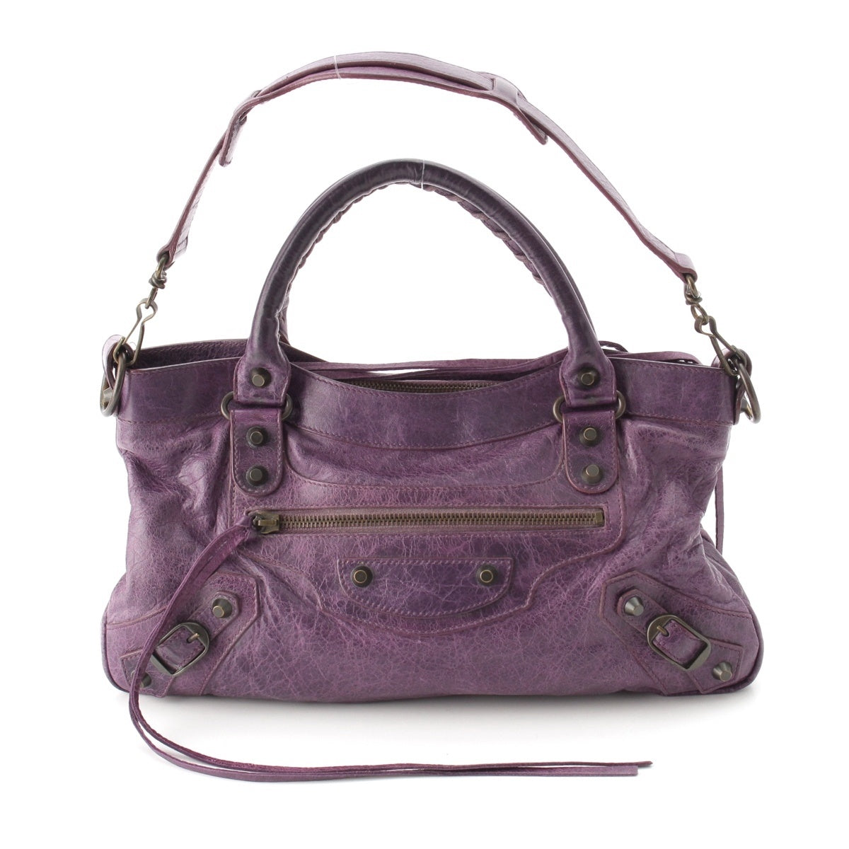 BALENCIAGA The first leather 2WAY Shoulder Handbag 103208 purple