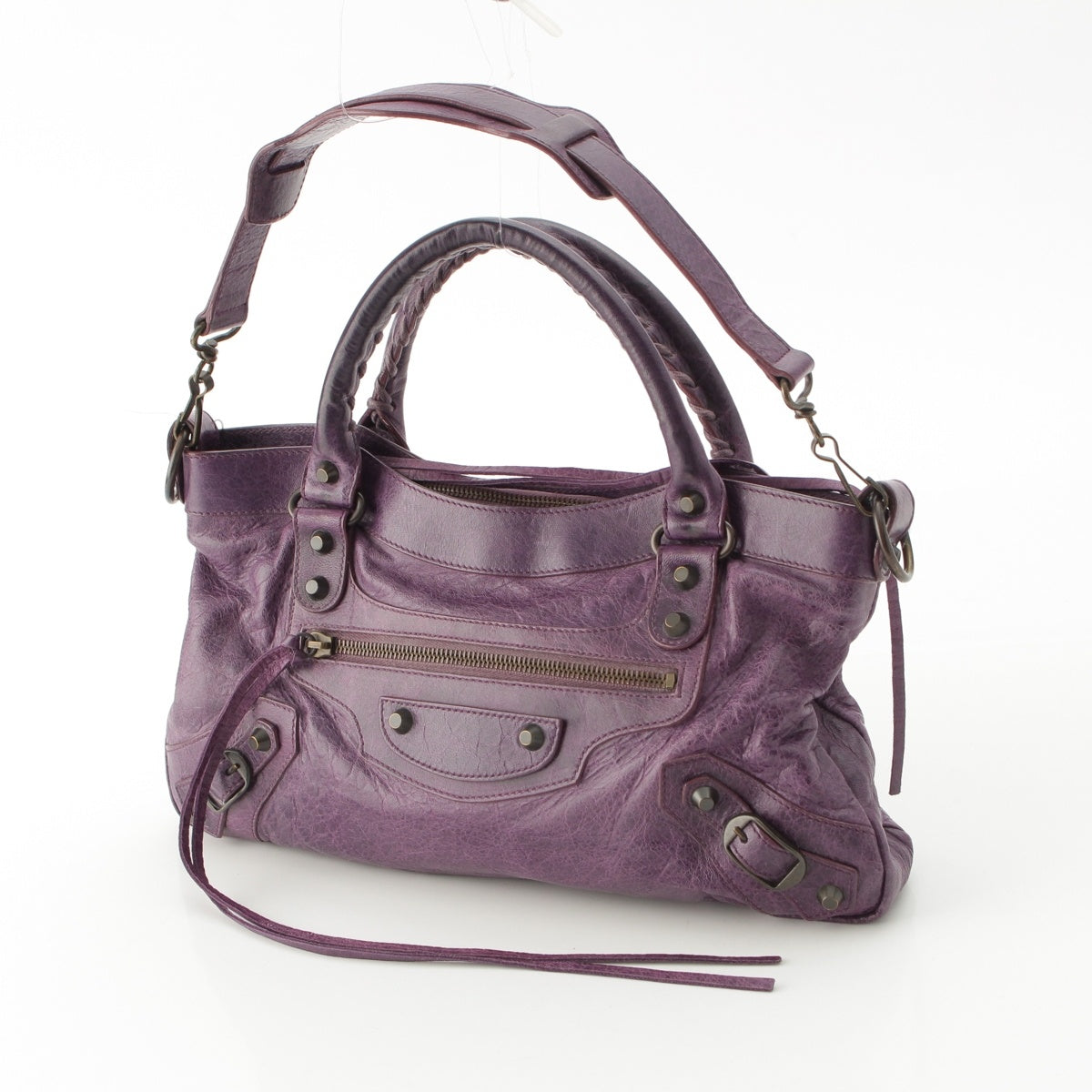 BALENCIAGA The first leather 2WAY Shoulder Handbag 103208 purple