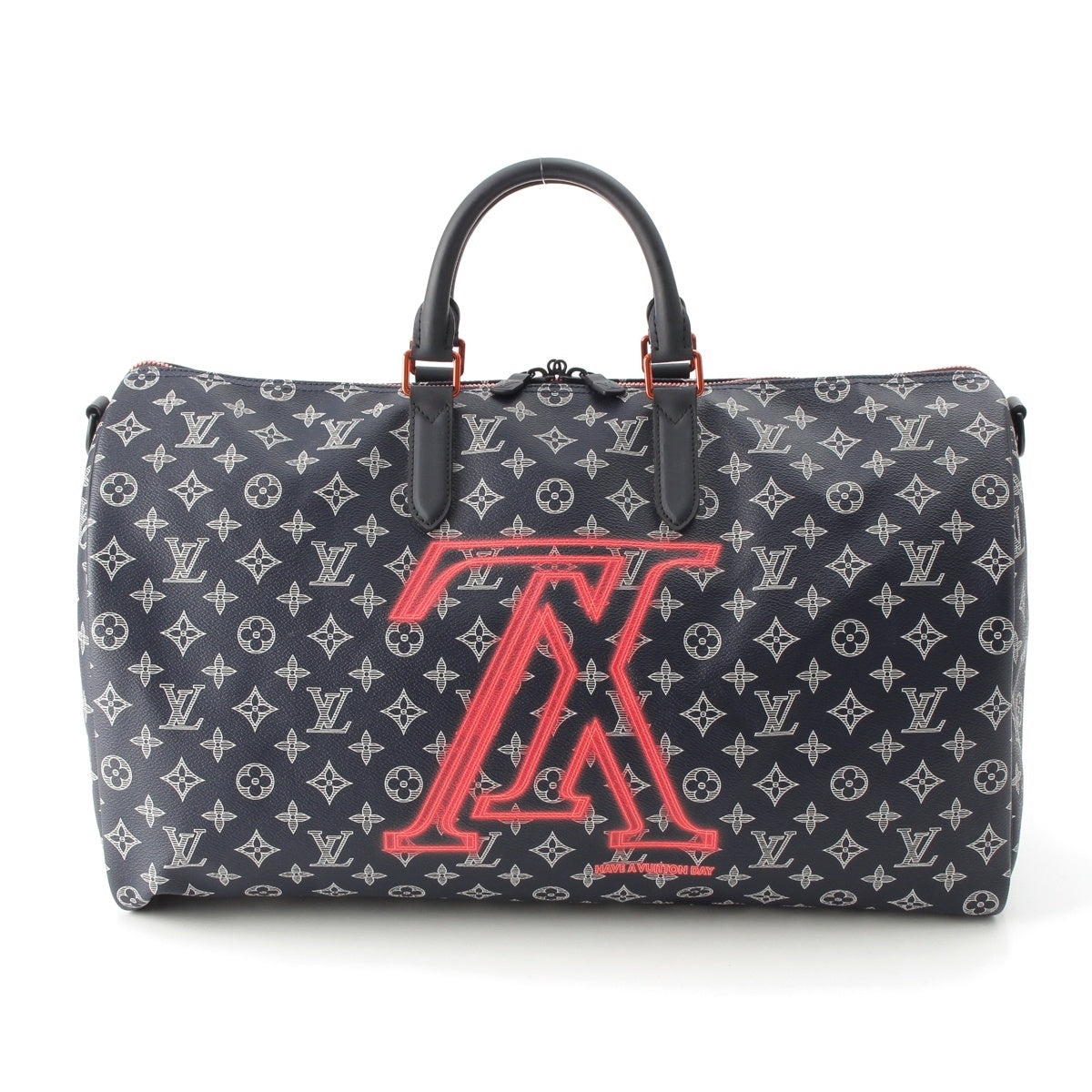 LOUIS VUITTON Kiepol Band Barriere 50 Monogram Ink Upside Down Boston bag M43684 Navy red