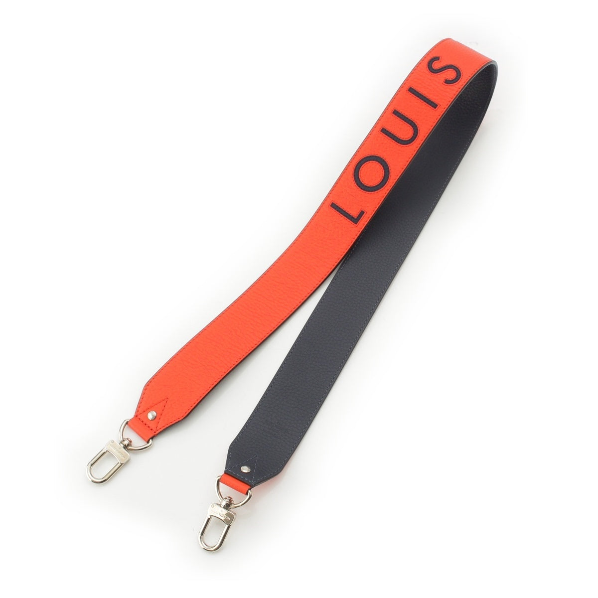 LOUIS VUITTON leather logo Shoulder strap Volcano Orange Navy