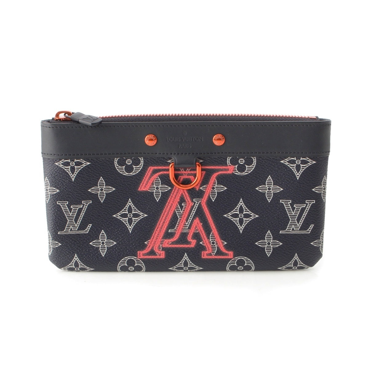 LOUIS VUITTON Pochette Apollo PM Monogram Ink Zip Pouch M62898 Navy red