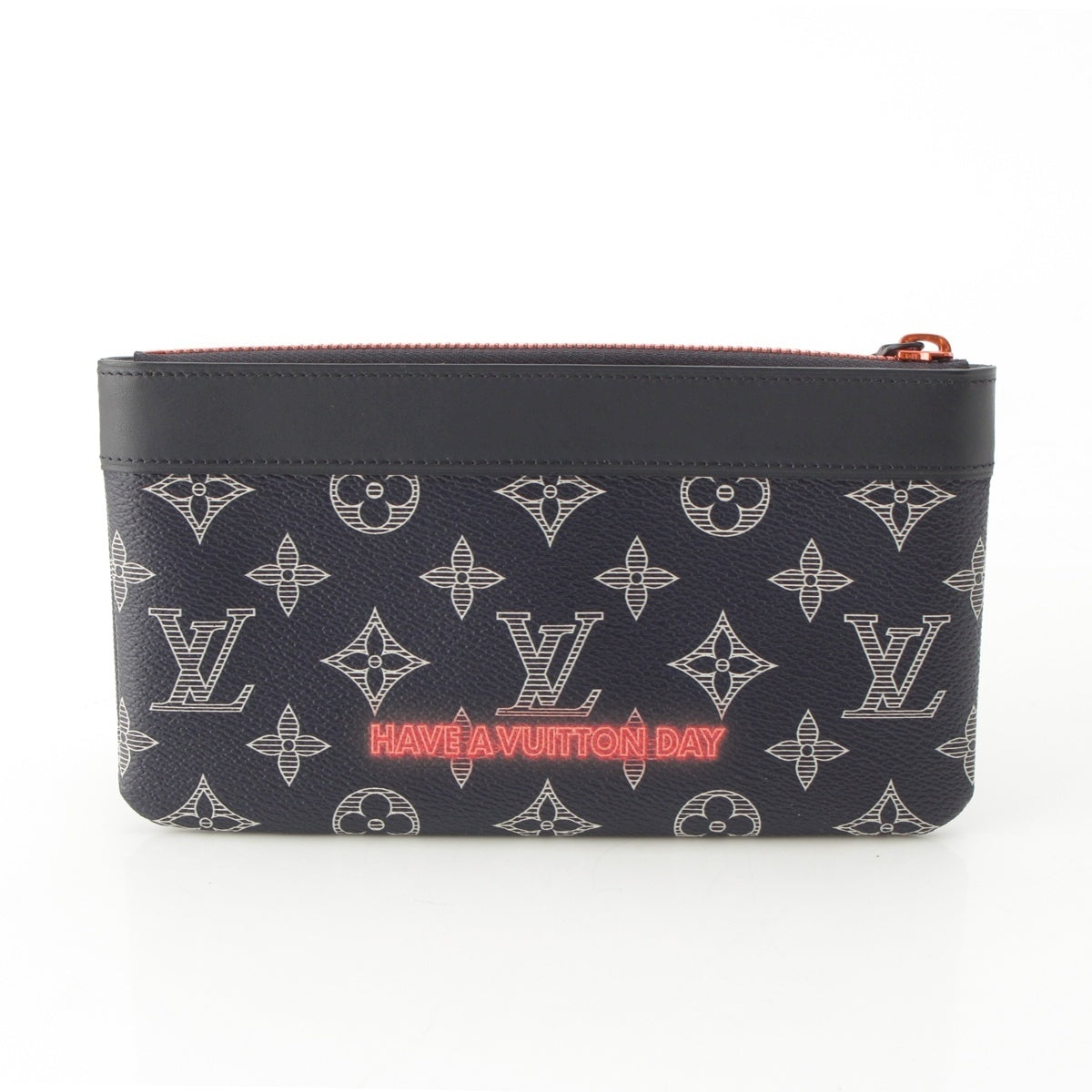 LOUIS VUITTON Pochette Apollo PM Monogram Ink Zip Pouch M62898 Navy red