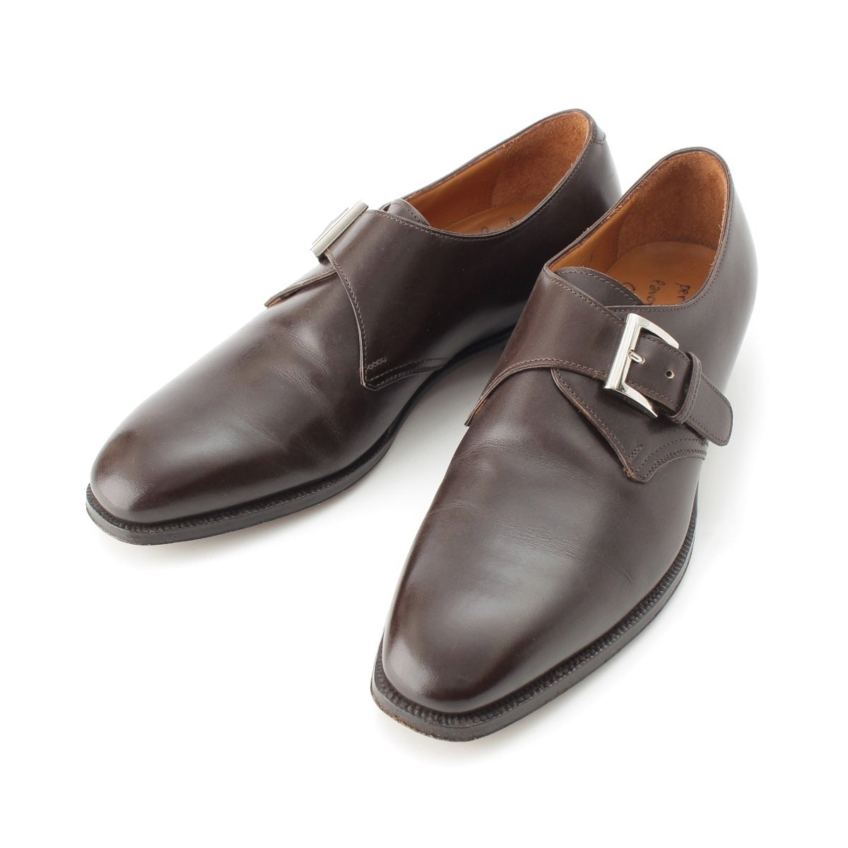 Enzo Bonafe DUCCIO leather single monk Dress shoes Leather shoes Dark brown 5 1/2