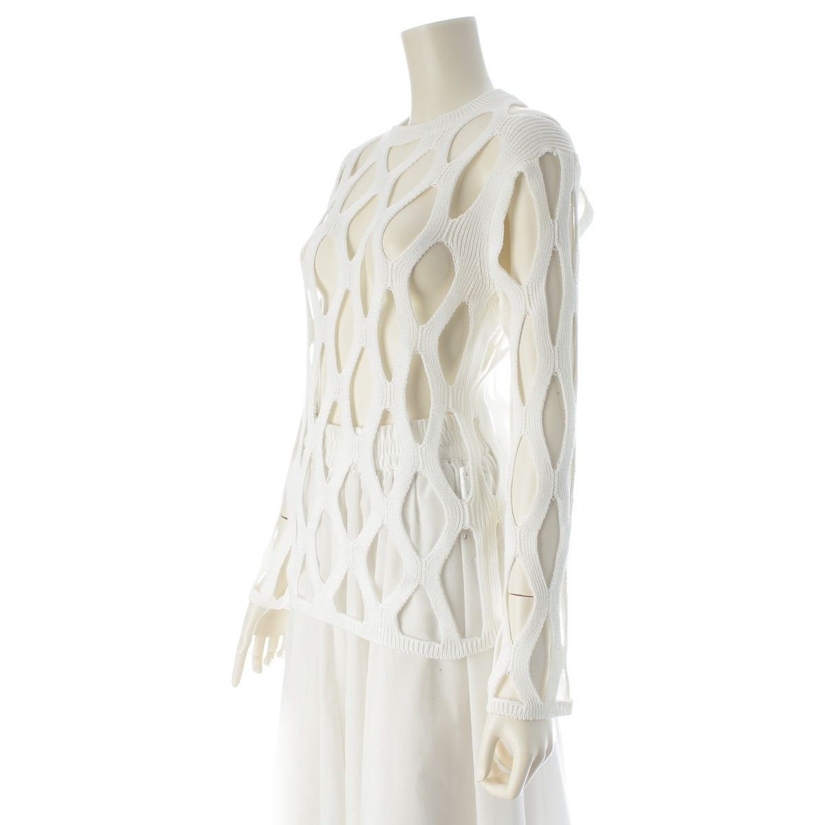 BLACK COMME des GARCONS mesh sweat tops 1M-N007 white XS