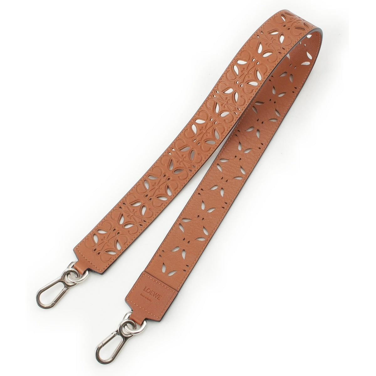 LOEWE leather Anagram logo Shoulder strap tan brown