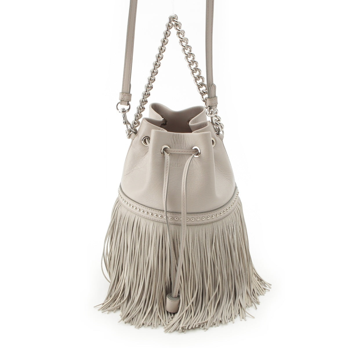 J&M Davidson leather Fringe Carnival 2-Way Shoulder Bag Handbag gray mini