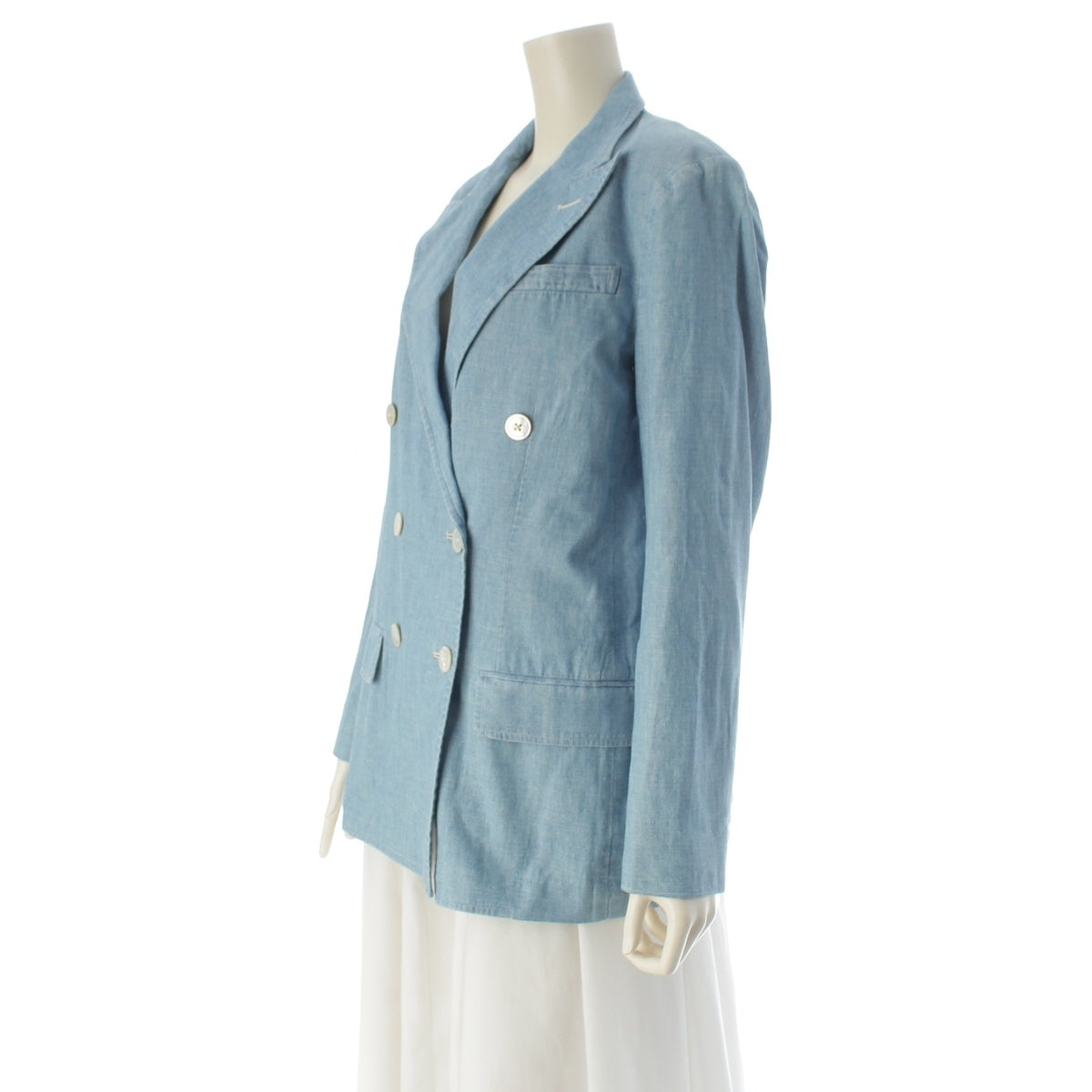 POLO RALPH LAUREN Double-breasted chambray blazer tailored jacket WMPOOTWN5V20288 blue 6