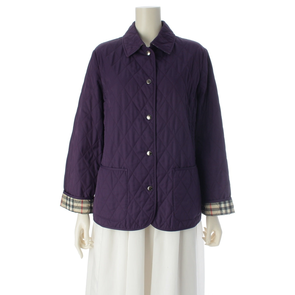 Burberry London polyester Quilted Nova Check Jacket outer purple 44