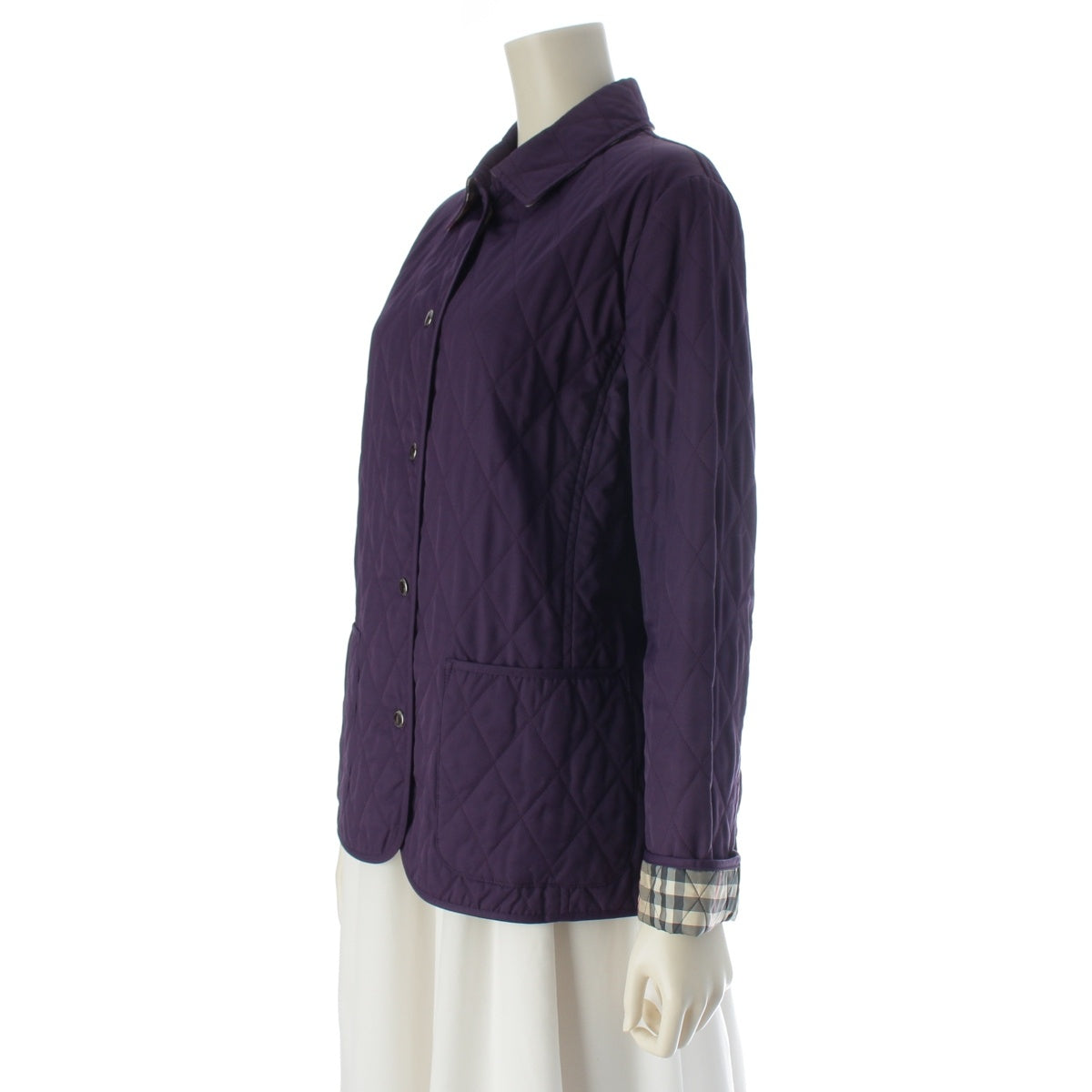 Burberry London polyester Quilted Nova Check Jacket outer purple 44