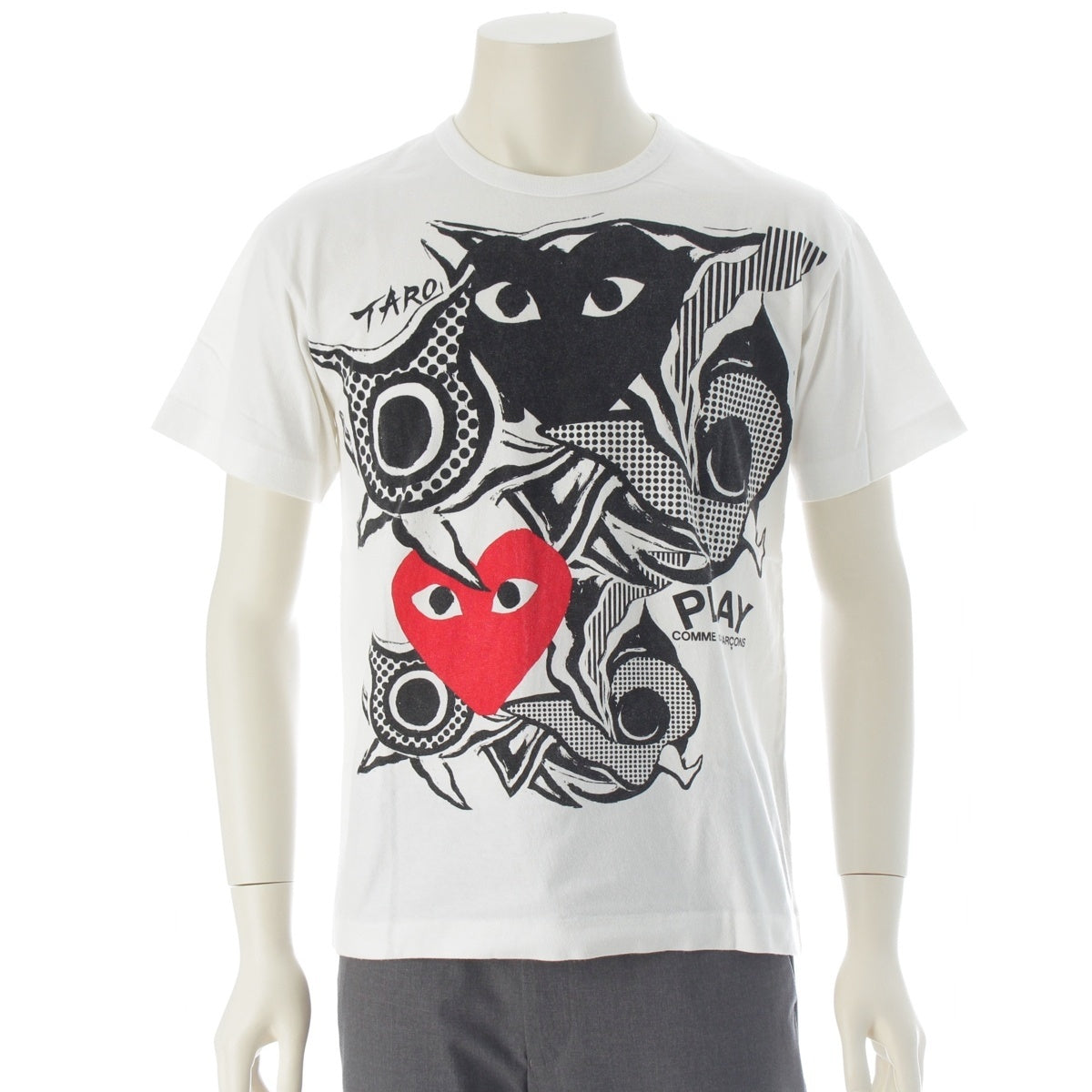 PLAY COMME des GARCONS Taro Okamoto Artist Collaboration Short sleeve T-shirt Cut Top white L