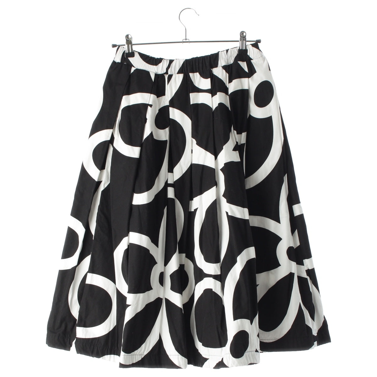 COMME des GARCONS Floral print, pleated, voluminous skirt Bottoms GI-S007 Black x white XS