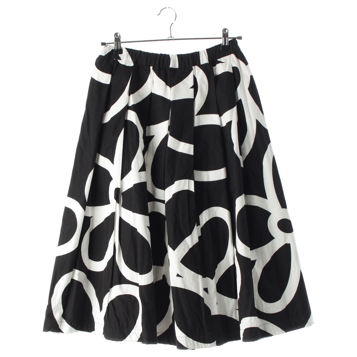 COMME des GARCONS Floral print, pleated, voluminous skirt Bottoms GI-S007 Black x white XS