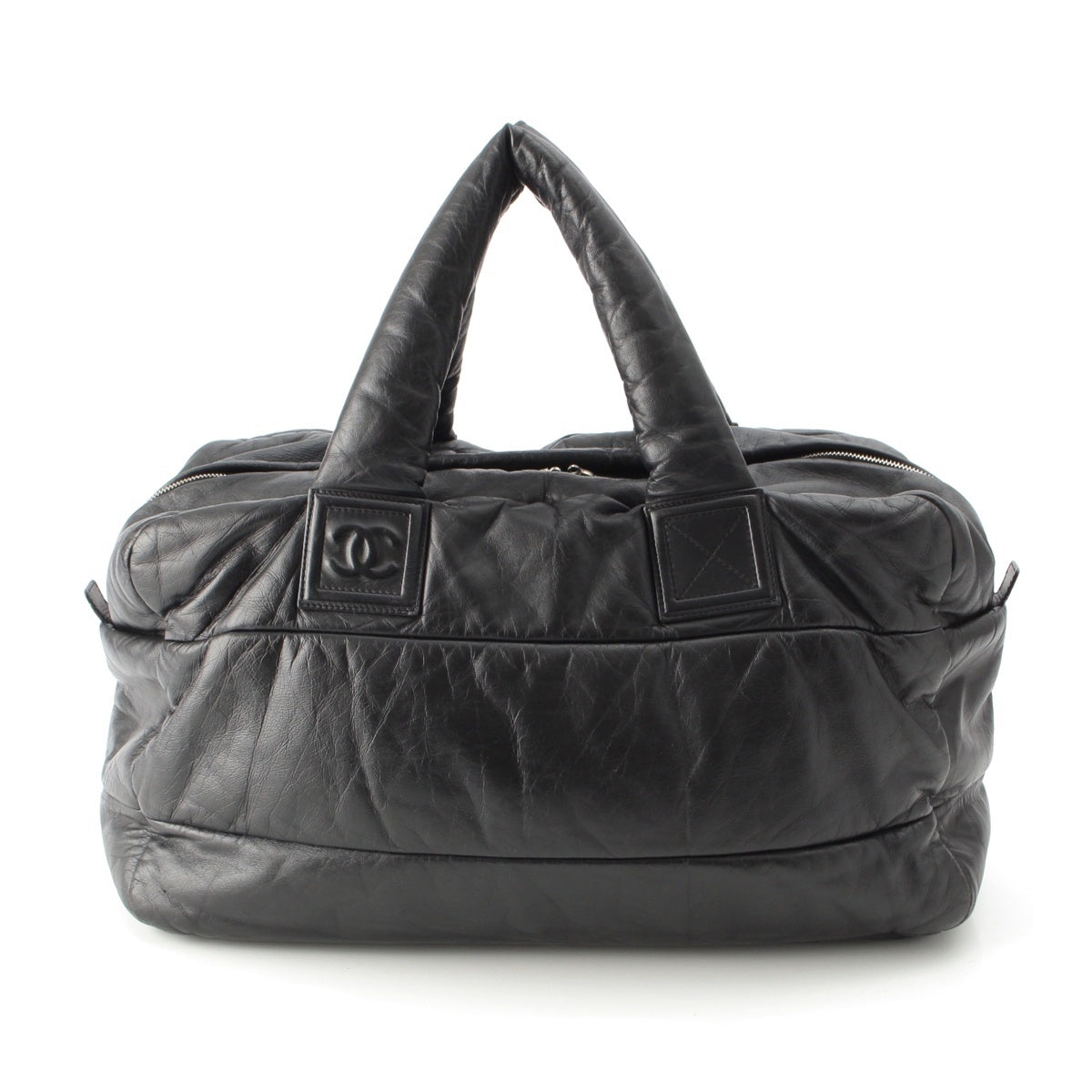 CHANEL leather Coco Cocoon COCO Mark Handbag Boston black