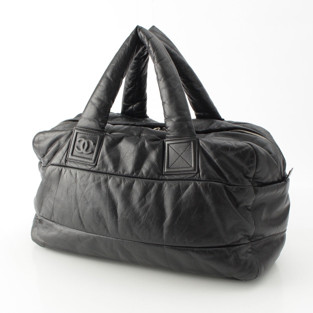 CHANEL leather Coco Cocoon COCO Mark Handbag Boston black