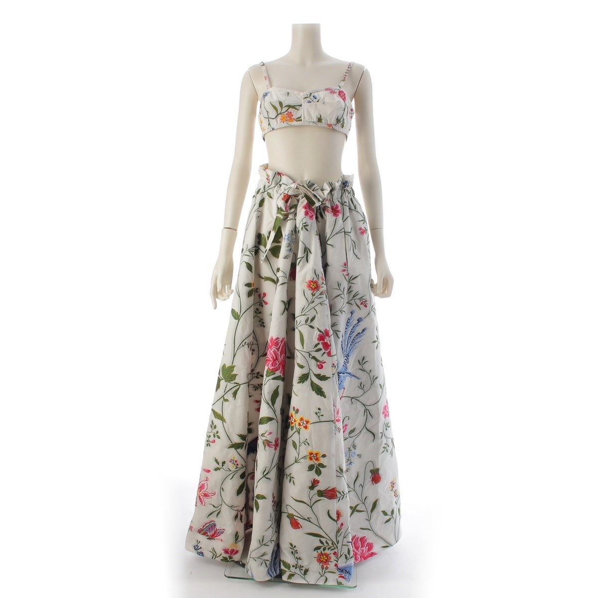 Dior Runway wear: Tassinari et Châtel by Lelièvre Paris Floral Bird of Paradise Dress and Bra Top Skirt setup white 34