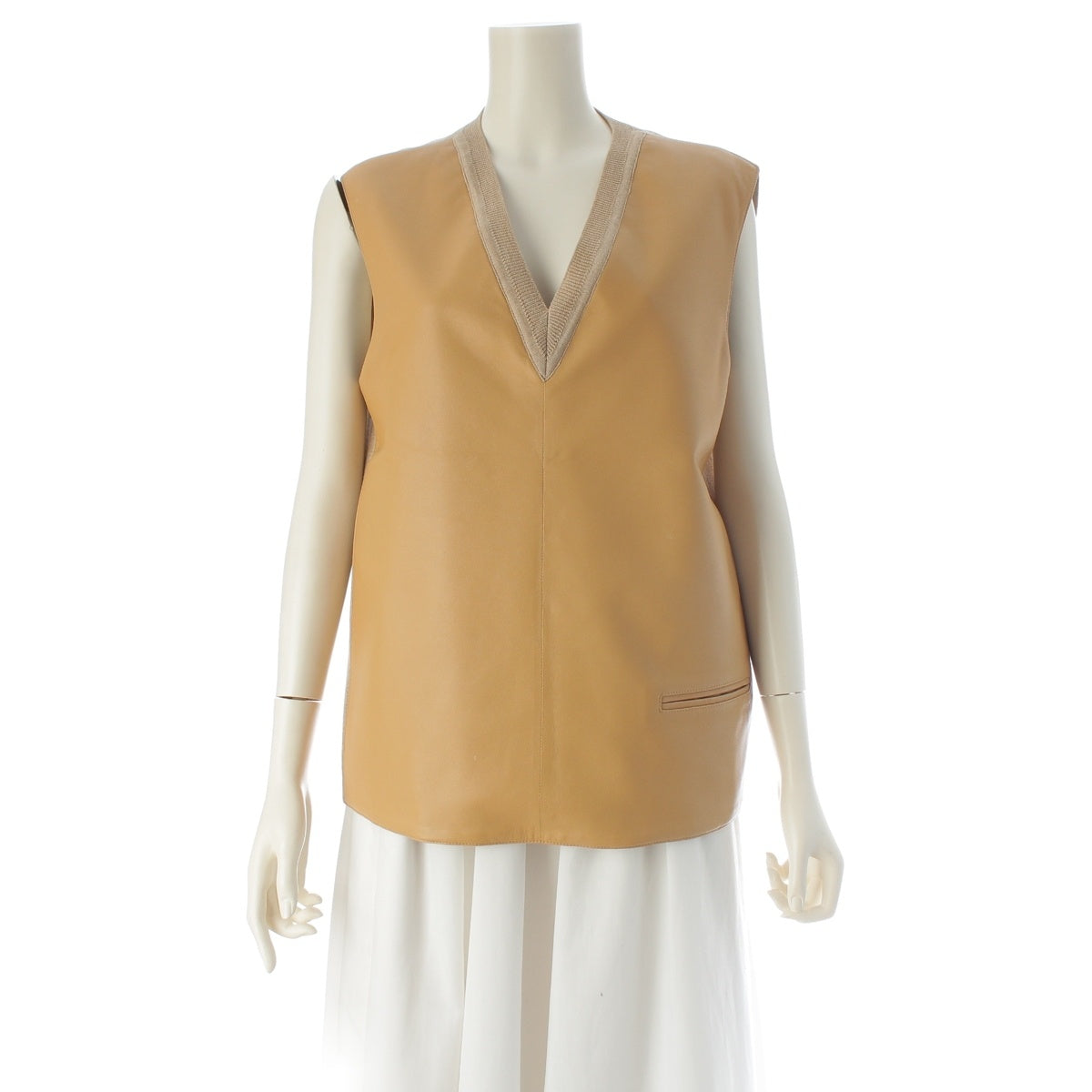 Burberry London Lamb leather V neck Best beige 36