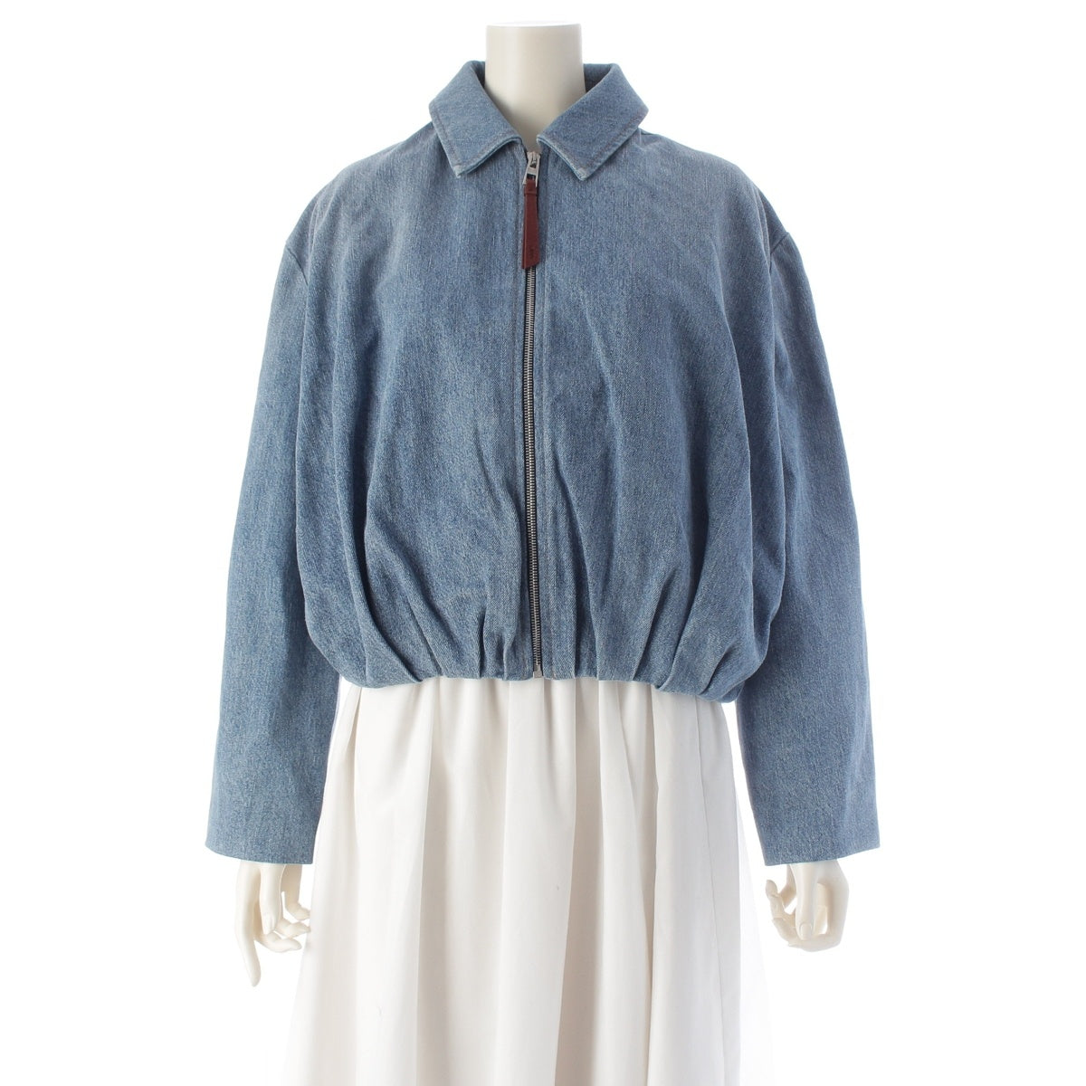 LOEWE drape Logo blouson Denim Jacket S540Y1CX05 Indigo blue 34