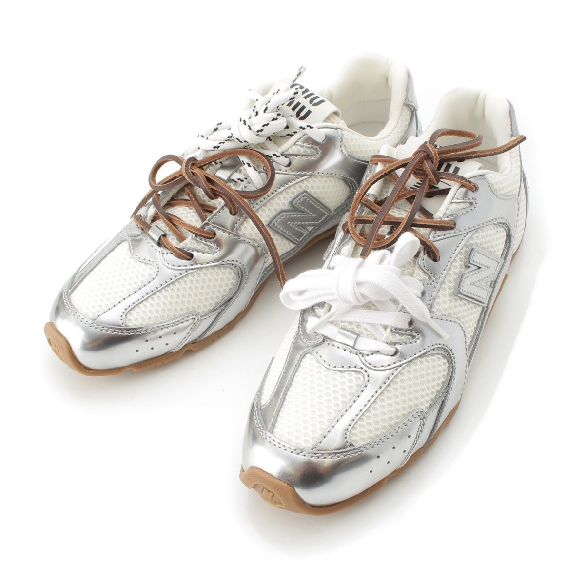 MIUMIU New balance Low top sneakers shoes 530SL White Silver 38 1/2