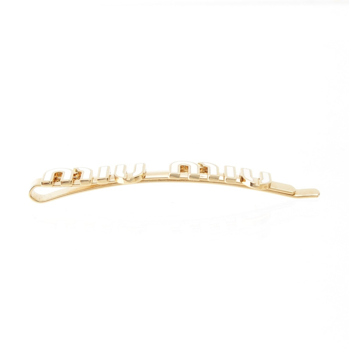 MIUMIU Logo Hairpin hair accessory White x gold