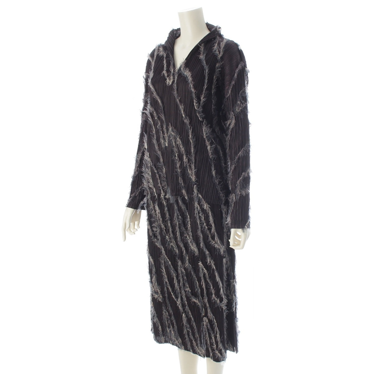 PLEATS PLEASE ISSEY Fringe design cut and sew Skirt setup PP43-JG806 PP43-JK802 Navy 4 3