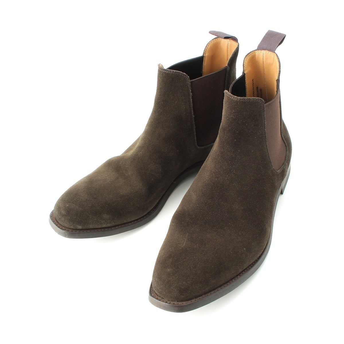 CROCKETT&JONES Bunny's New York Custom-made CHELSEA 9 suede Side gore Chelsea boots green 8E