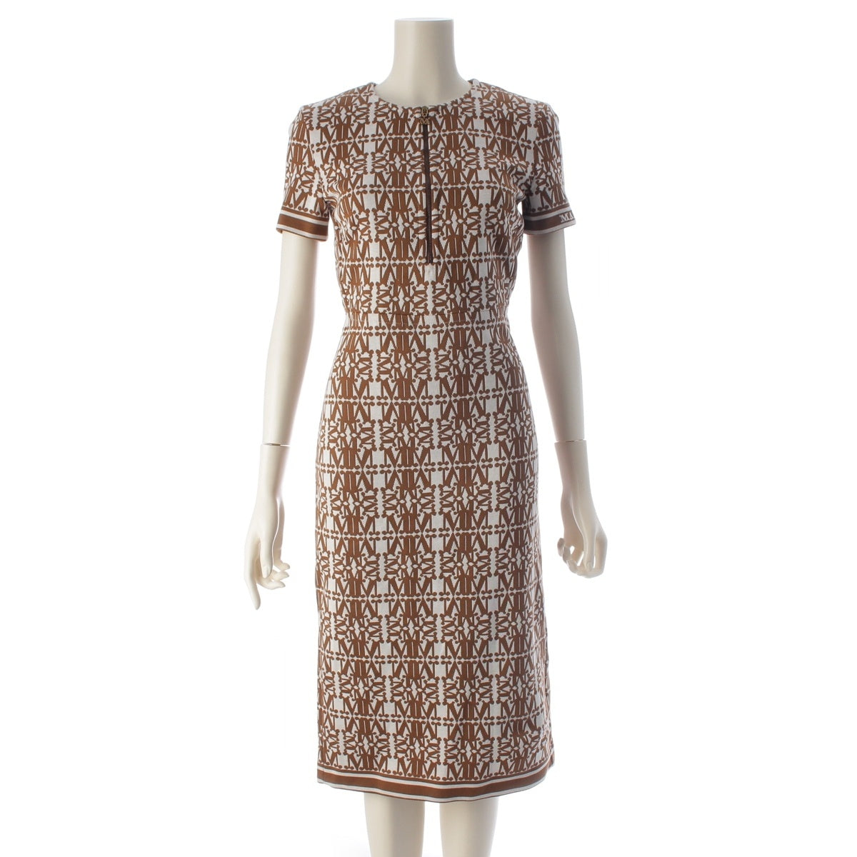 MAX MARA Logo Monogram Knit one piece 16210132 Brown 36