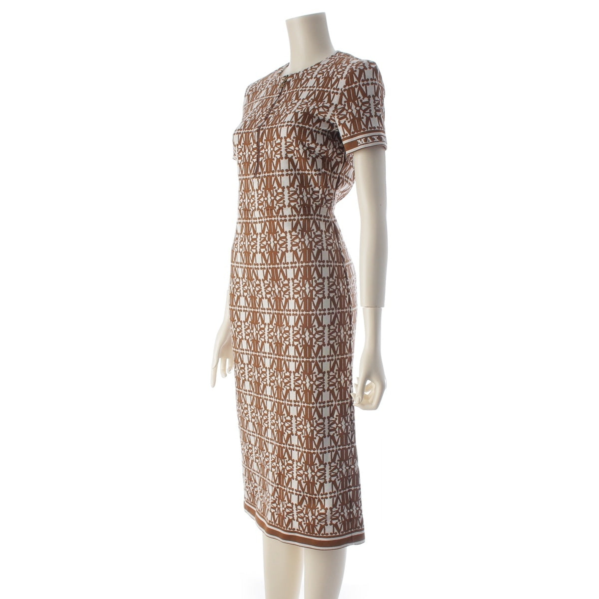 MAX MARA Logo Monogram Knit one piece 16210132 Brown 36