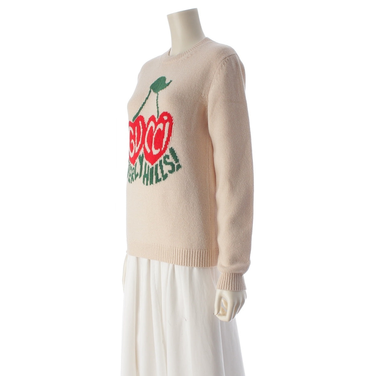 GUCCI wool Logo Cherry knit tops 629127 Ivory XS