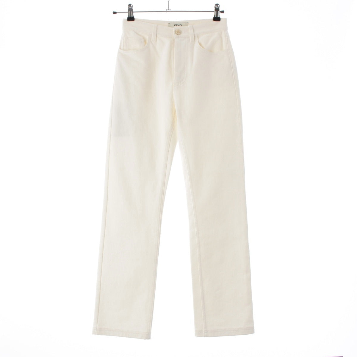 FENDI cotton logo Denim pants Bottoms 12CPF 21 4703 white 38