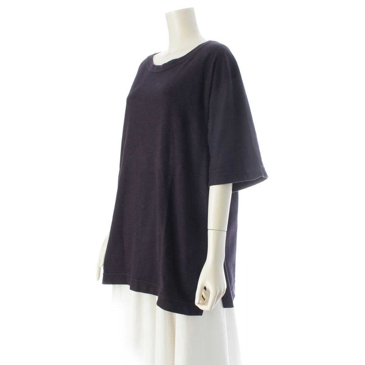 ISSEY MIYAKE cotton Dolman sleeve oversized short-sleeved top Cut tops Navy M
