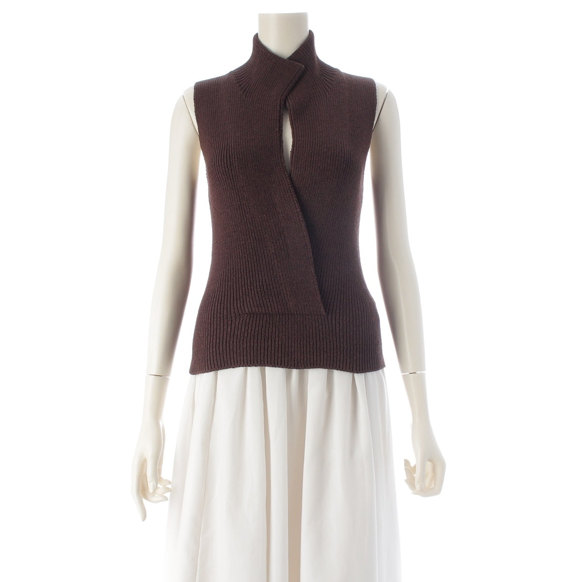 HERMES Silk nylon Margiela era knitwear Best vintage Brown XS