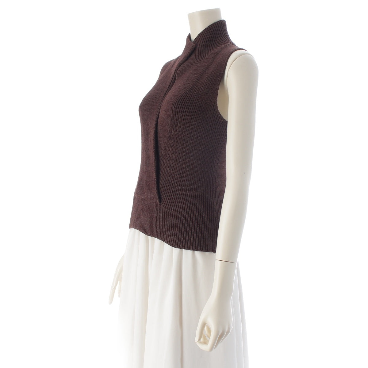 HERMES Silk nylon Margiela era knitwear Best vintage Brown XS